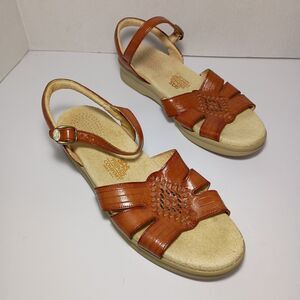 SAS Women's Hurache Hazelnut Leather Comfort Sandals Size 8.5 Strappy Bohemian